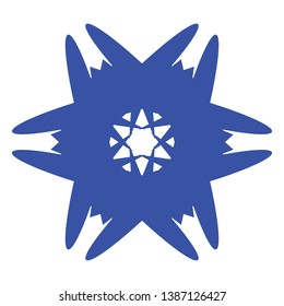 Blue Flowers / Pseudo-Snowflakes on white background. - Vector