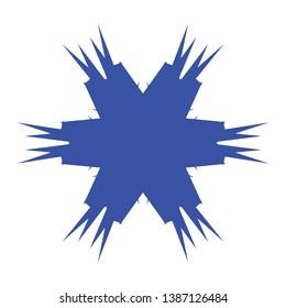 Blue Flowers / Pseudo-Snowflakes on white background. - Vector