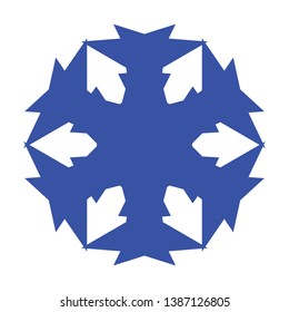 Blue Flowers / Pseudo-Snowflakes on white background. - Vector