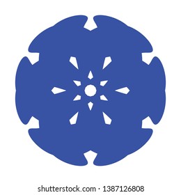 Blue Flowers / Pseudo-Snowflakes on white background. - Vector