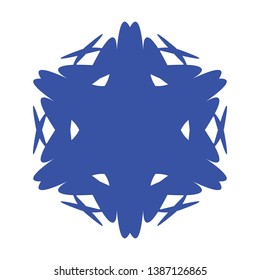 Blue Flowers / Pseudo-Snowflakes on white background. - Vector