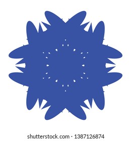Blue Flowers / Pseudo-Snowflakes on white background. - Vector