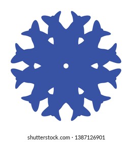 Blue Flowers / Pseudo-Snowflakes on white background. - Vector