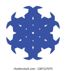 Blue Flowers / Pseudo-Snowflakes on white background. - Vector
