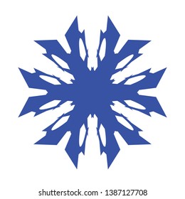 Blue Flowers / Pseudo-Snowflakes on white background. - Vector