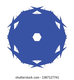 Blue Flowers / Pseudo-Snowflakes on white background. - Vector