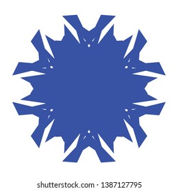 Blue Flowers / Pseudo-Snowflakes on white background. - Vector