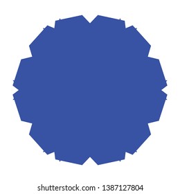 Blue Flowers / Pseudo-Snowflakes on white background. - Vector