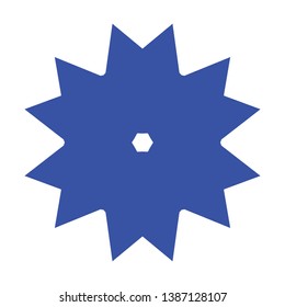 Blue Flowers / Pseudo-Snowflakes on white background. - Vector