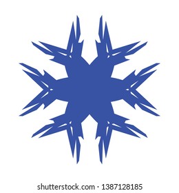 Blue Flowers / Pseudo-Snowflakes on white background. - Vector