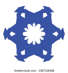 Blue Flowers / Pseudo-Snowflakes on white background. - Vector