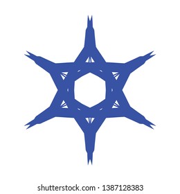 Blue Flowers / Pseudo-Snowflakes on white background. - Vector