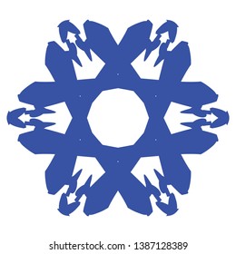 Blue Flowers / Pseudo-Snowflakes on white background. - Vector