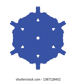 Blue Flowers / Pseudo-Snowflakes on white background. - Vector
