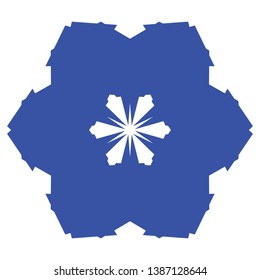 Blue Flowers / Pseudo-Snowflakes on white background. - Vector