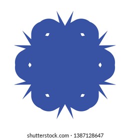 Blue Flowers / Pseudo-Snowflakes on white background. - Vector