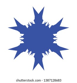 Blue Flowers / Pseudo-Snowflakes on white background. - Vector