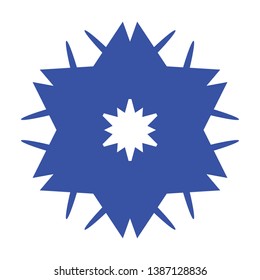 Blue Flowers / Pseudo-Snowflakes on white background. - Vector