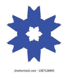 Blue Flowers / Pseudo-Snowflakes on white background. - Vector
