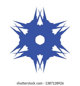 Blue Flowers / Pseudo-Snowflakes on white background. - Vector