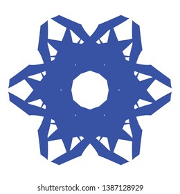 Blue Flowers / Pseudo-Snowflakes on white background. - Vector