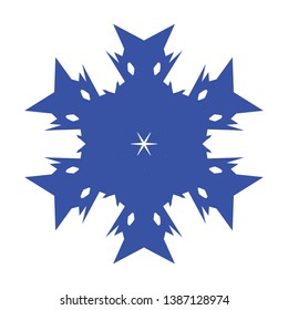 Blue Flowers / Pseudo-Snowflakes on white background. - Vector