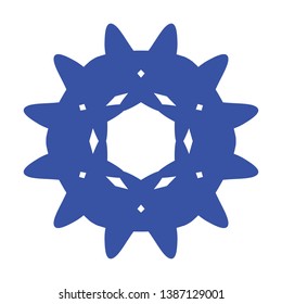 Blue Flowers / Pseudo-Snowflakes on white background. - Vector