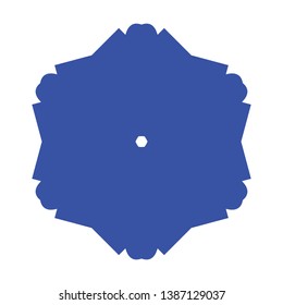 Blue Flowers / Pseudo-Snowflakes on white background. - Vector