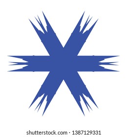Blue Flowers / Pseudo-Snowflakes on white background. - Vector
