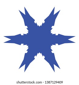 Blue Flowers / Pseudo-Snowflakes on white background. - Vector
