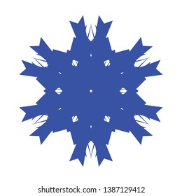 Blue Flowers / Pseudo-Snowflakes on white background. - Vector