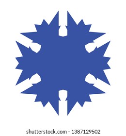 Blue Flowers / Pseudo-Snowflakes on white background. - Vector