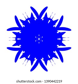 Blue Flowers / Pseudo-Snowflakes on white background. - Vector