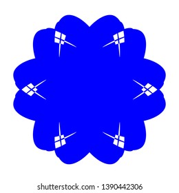 Blue Flowers / Pseudo-Snowflakes on white background. - Vector