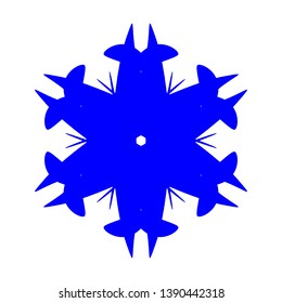 Blue Flowers / Pseudo-Snowflakes on white background. - Vector