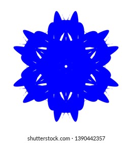 Blue Flowers / Pseudo-Snowflakes on white background. - Vector