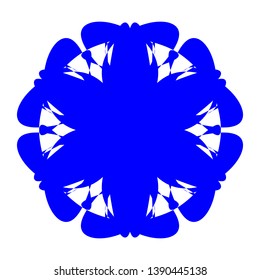 Blue Flowers / Pseudo-Snowflakes on white background. - Vector