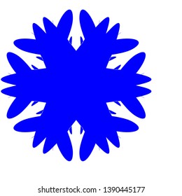 Blue Flowers / Pseudo-Snowflakes on white background. - Vector