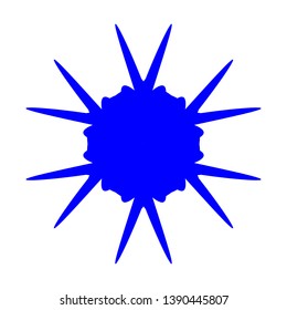 Blue Flowers / Pseudo-Snowflakes on white background. - Vector