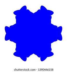Blue Flowers / Pseudo-Snowflakes on white background. - Vector