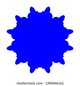 Blue Flowers / Pseudo-Snowflakes on white background. - Vector