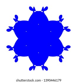 Blue Flowers / Pseudo-Snowflakes on white background. - Vector