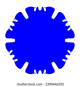 Blue Flowers / Pseudo-Snowflakes on white background. - Vector