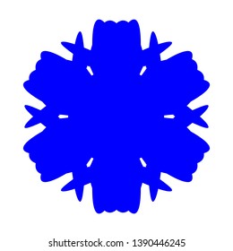 Blue Flowers / Pseudo-Snowflakes on white background. - Vector