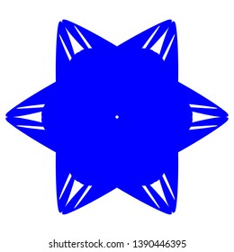 Blue Flowers / Pseudo-Snowflakes on white background. - Vector
