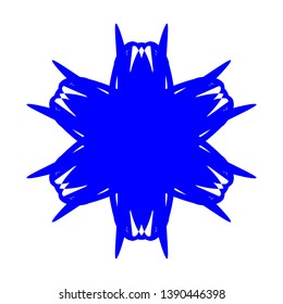 Blue Flowers / Pseudo-Snowflakes on white background. - Vector