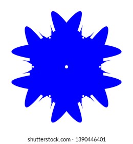 Blue Flowers / Pseudo-Snowflakes on white background. - Vector