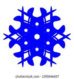 Blue Flowers / Pseudo-Snowflakes on white background. - Vector