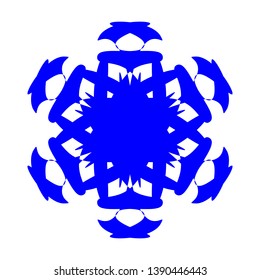 Blue Flowers / Pseudo-Snowflakes on white background. - Vector