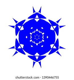 Blue Flowers / Pseudo-Snowflakes on white background. - Vector